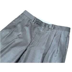 NWT Samuelsohn 100% Wool Super 110's Brown Dress Pants Pleated Size 33
